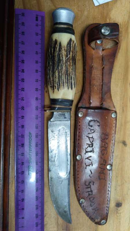 Vintage Carl Spitzer Solingen ( Germany ) Bowie Knife with Sheath - Used During the Border War