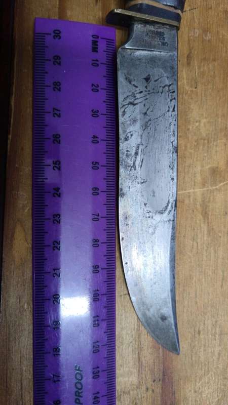 Vintage Carl Spitzer Solingen ( Germany ) Bowie Knife with Sheath - Used During the Border War