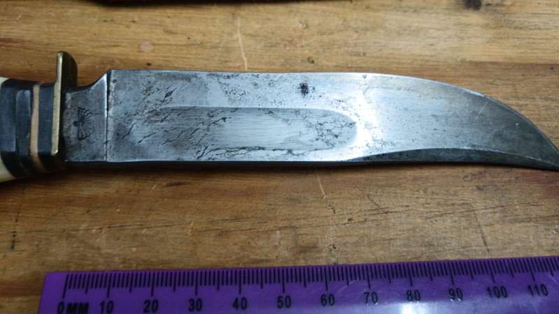 Vintage Carl Spitzer Solingen ( Germany ) Bowie Knife with Sheath - Used During the Border War