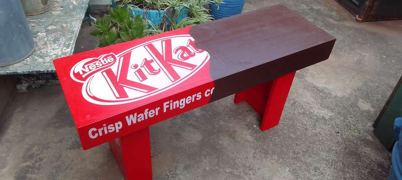 kitkat advertising bench