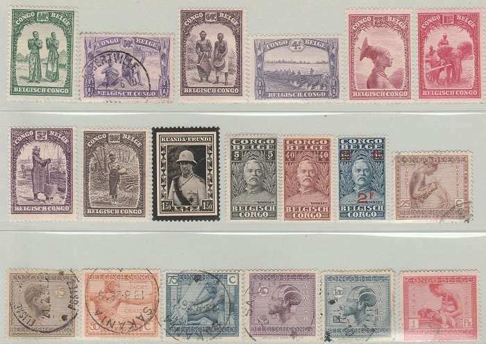 CONGO: BELGIUM COLONY :  EARLY COLLECTION: MHR AND USED: 2 SCANS