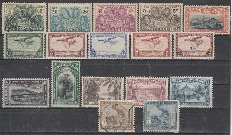 CONGO: BELGIUM COLONY :  EARLY COLLECTION: MHR AND USED: 2 SCANS