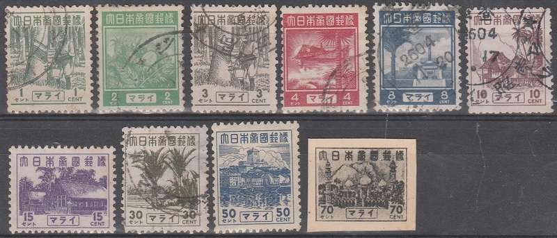 JAPAN :OCCUPATION OF BURMA,NEDERLAND INDIES  AND MALAYA: 3 SCANS LMM AND 1943/44 USED SETS INCLUDED