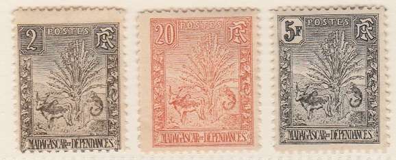 MADAGASCAR: FRANCE COLONY:  1903 TOP VALUE STAMP :SG 52: 5F : MHR: CV R5000