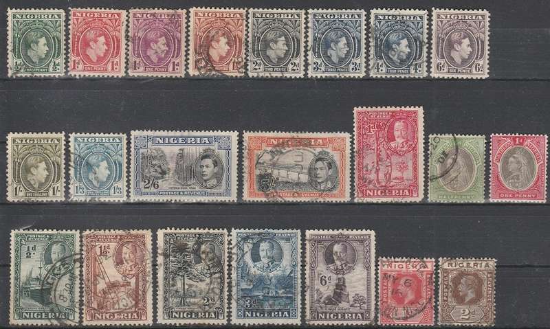 NIGERIA: 1936/8 COLLECTION TO 5/  INCL 1d USED SG 35 CVR1200): UHR