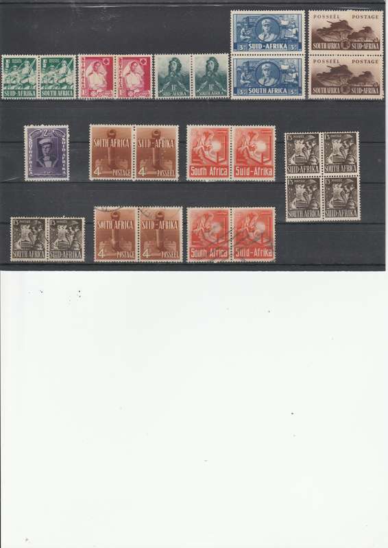 UNION OF SA:1941/2:LARGE WAR ISSUE: MHR AND SOME USED