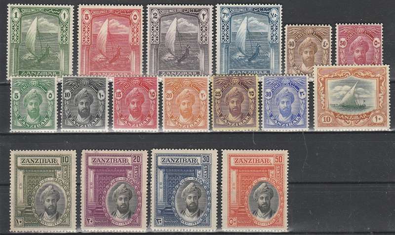 ZANZIBAR: 1936 : COMPLETE SET TO 10/: MHR: HIGH CV