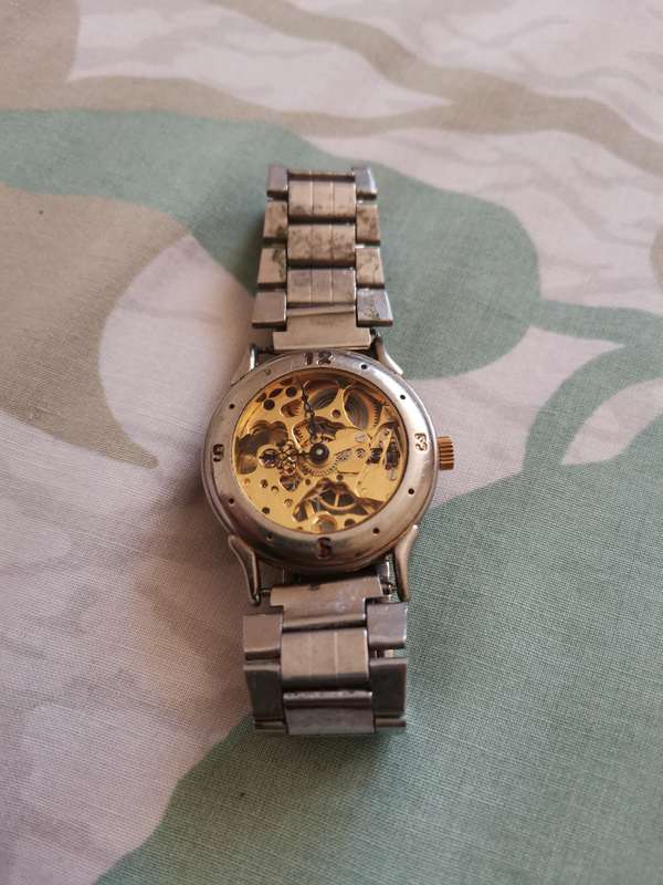 Vintage mechanical skeleton watch