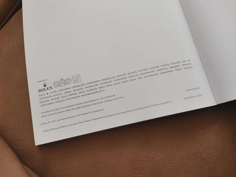 Rolex oyster perpetual 2011-2012 catalog