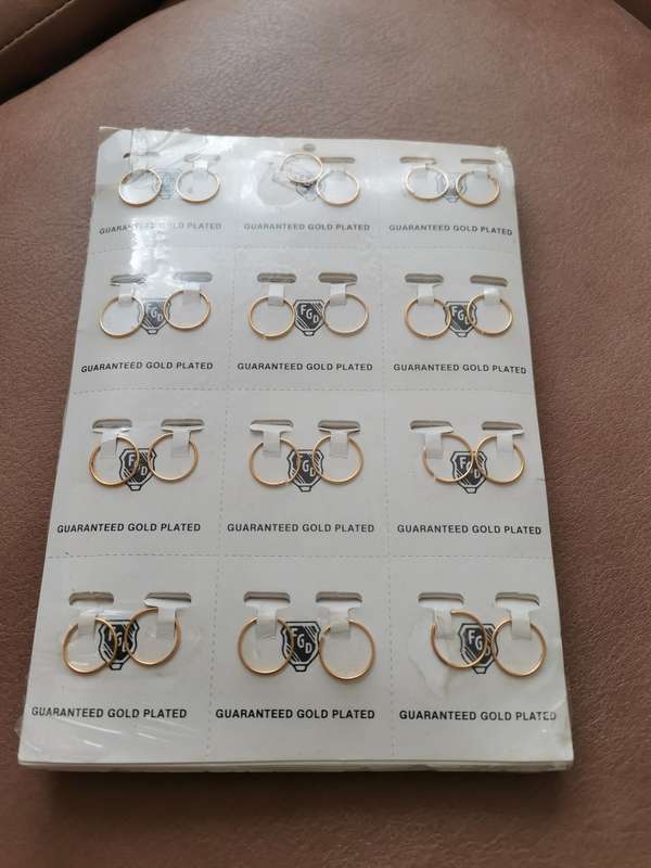 New old stock gold plated earrings 144 pairs