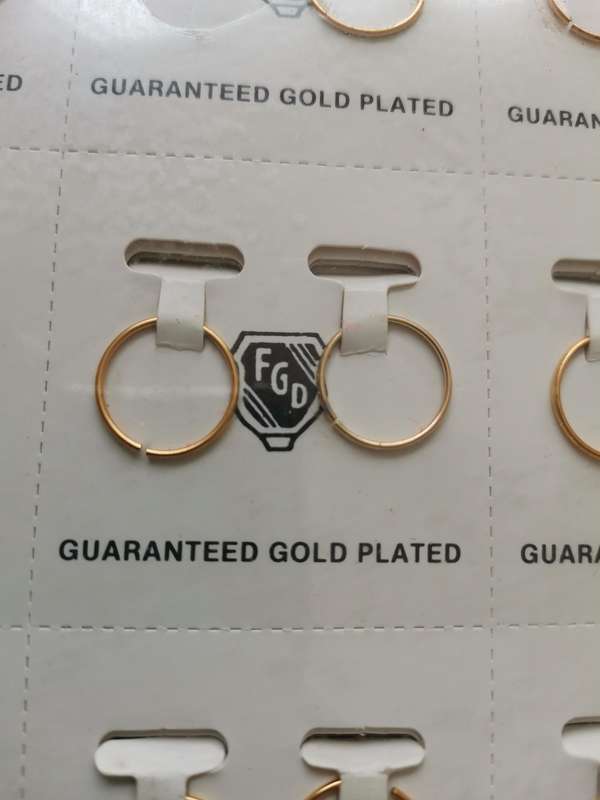 New old stock gold plated earrings 144 pairs