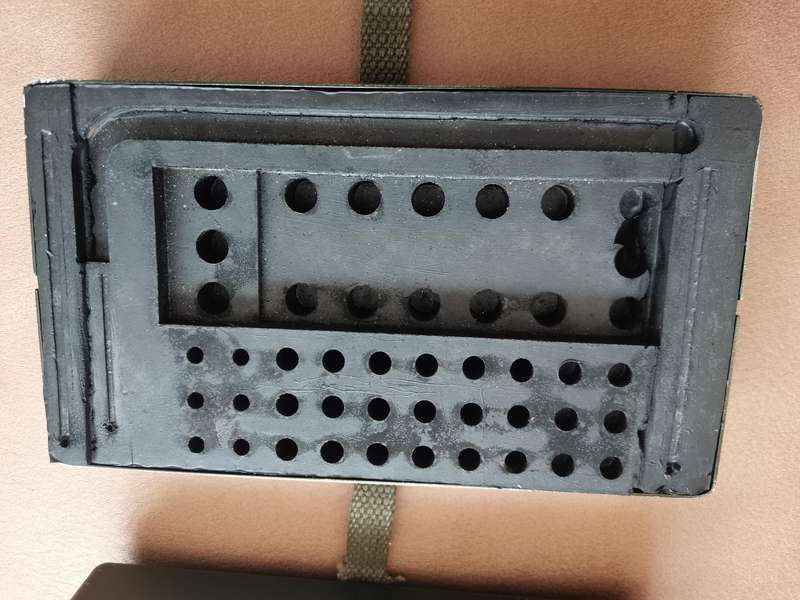 Vintage British army vehicle bulb and fuse steel tin