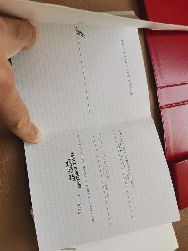 Cartier watch documents pack complete