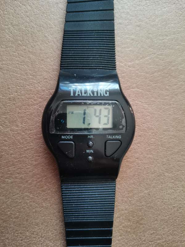 Vintage 1980s Talking digital alarm watch new old stock