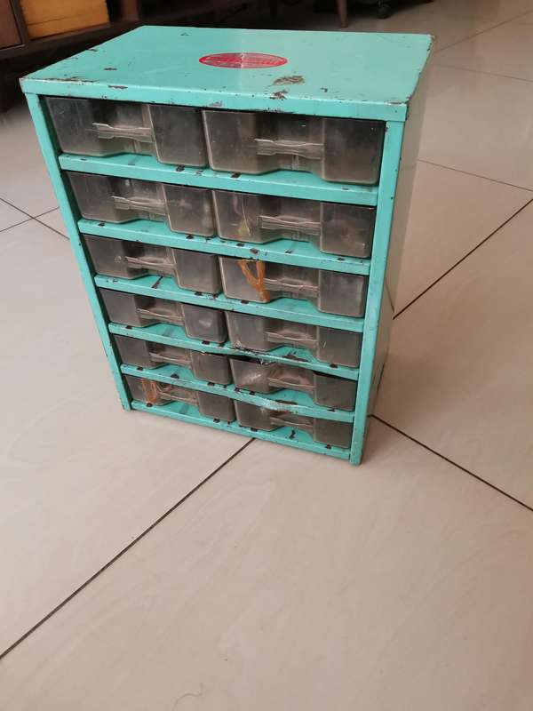 Superb vintage Dinky Cabinet, 12 draw cabinet