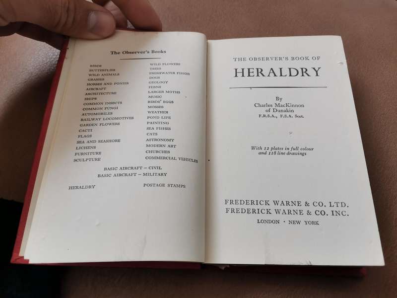 1968 the observers book of Heraldry by Charles mackinnon