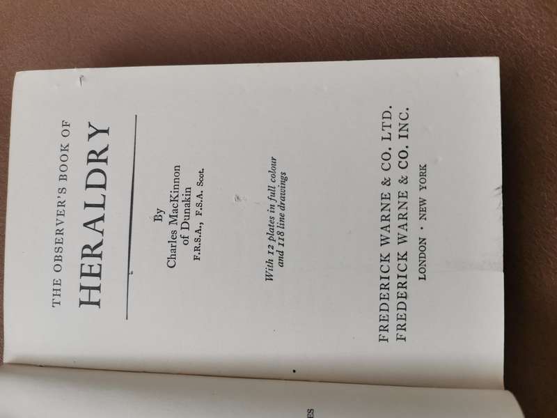 1968 the observers book of Heraldry by Charles mackinnon