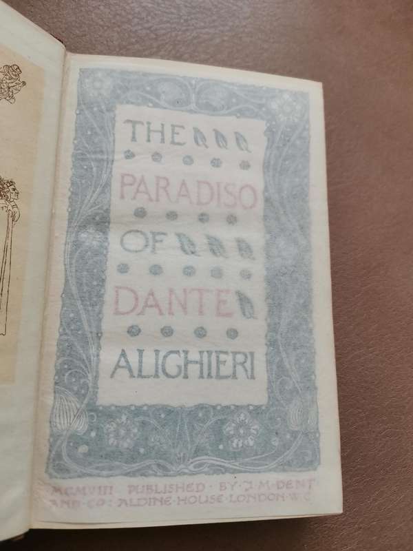 1908 the Paradiso of dante alighieri