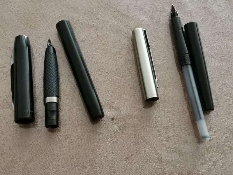 2 parker fountain pens with small defects