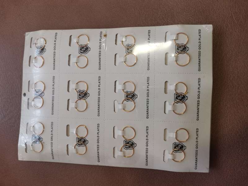 Vintage 1980s FGD Gaurentee gold plated earrings 144 pairs new old stock