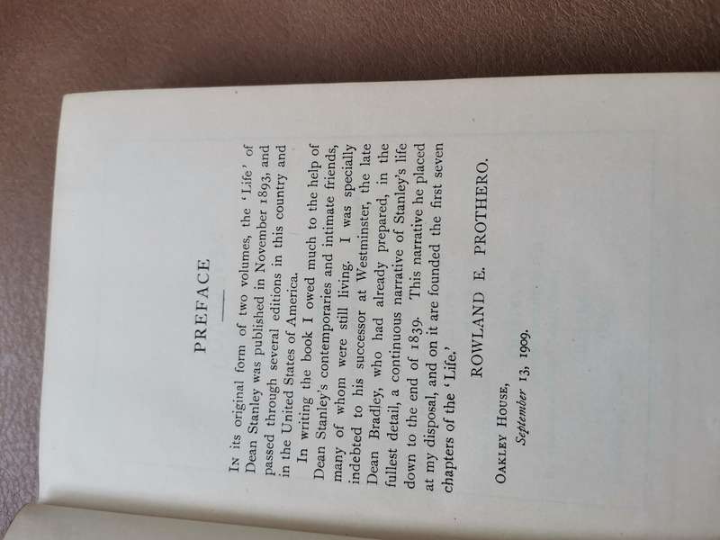 1909 life and letters of Dean Stanley by Rowland e. Prothero