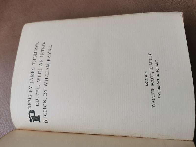 1911 poems by James Thomson by William bayne