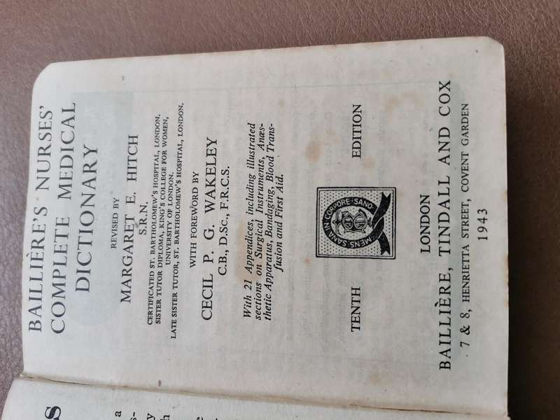 1943 baillieres nurses complete medical dictionary