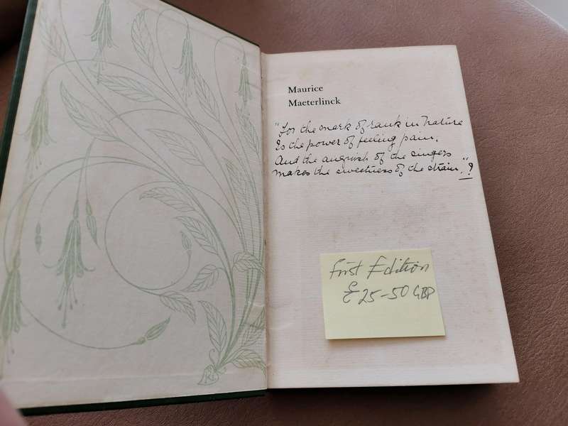 Ultra rare 1910 Maurice maeterlinck a biographical study