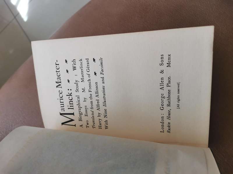 Ultra rare 1910 Maurice maeterlinck a biographical study