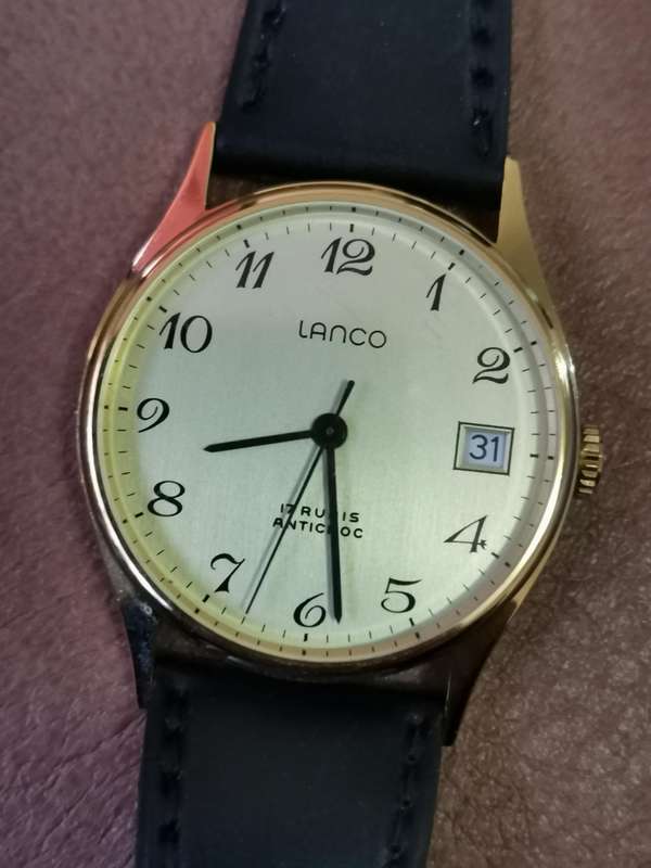 New old stock Lanco 17 Rubis Antichoc mechanical wind up watch