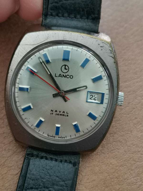 Vintage Lanco Naval 17 jewels manual wind mechanical watch