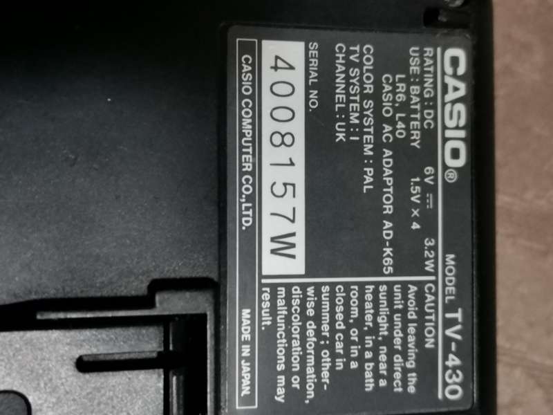 Two vintage casio portable / handheld TV sets