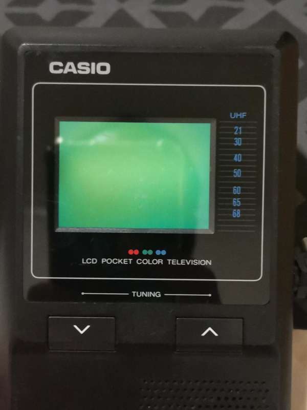 Two vintage casio portable / handheld TV sets