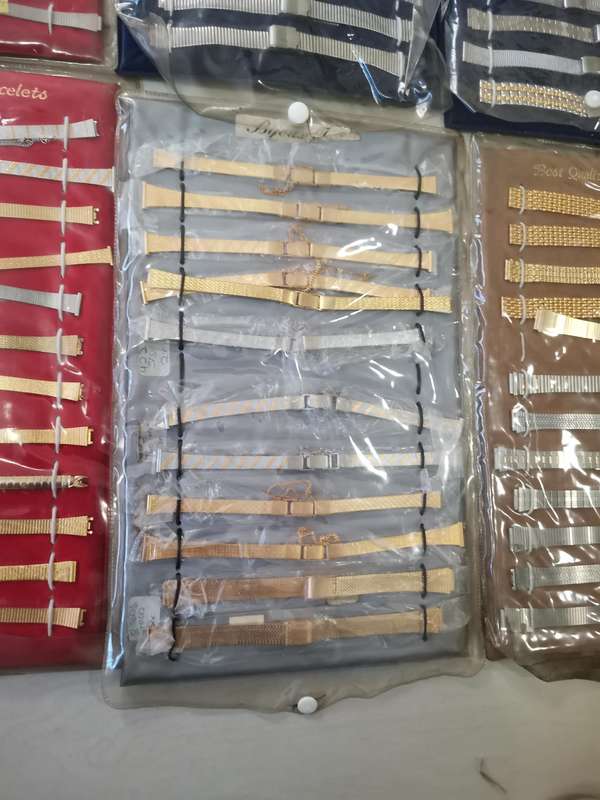 Bulk lot 1980s new old stock watch bracelets in original packaging