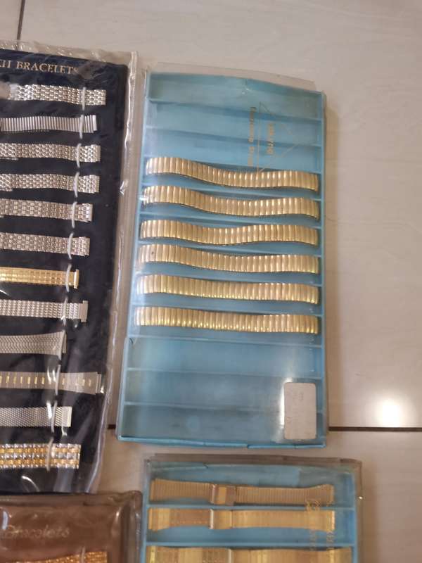 Bulk lot 1980s new old stock watch bracelets in original packaging