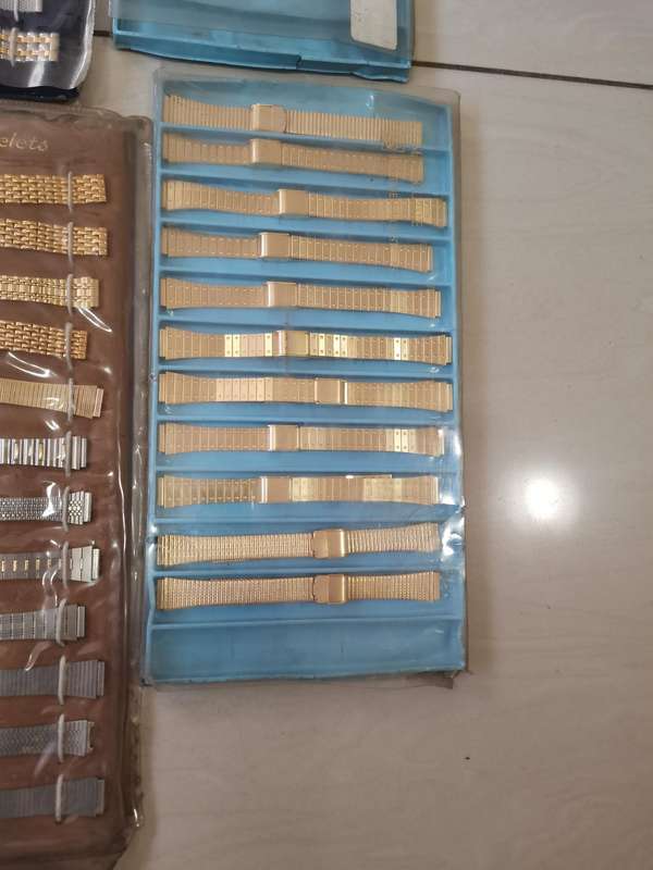 Bulk lot 1980s new old stock watch bracelets in original packaging