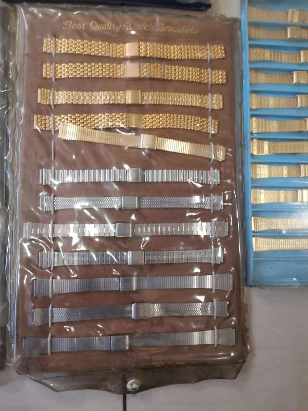 Bulk lot 1980s new old stock watch bracelets in original packaging