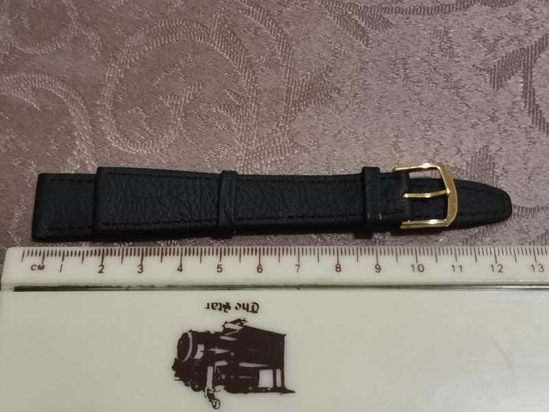 Genuine leather 18mm black  extra long watch strap new old stock