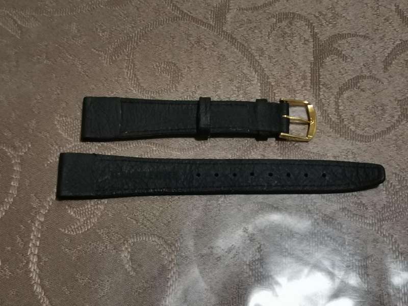 Genuine leather 18mm black  extra long watch strap new old stock