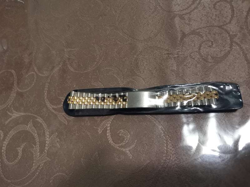 Stainless steel two tone Jubilee style watch bracelet new old stock