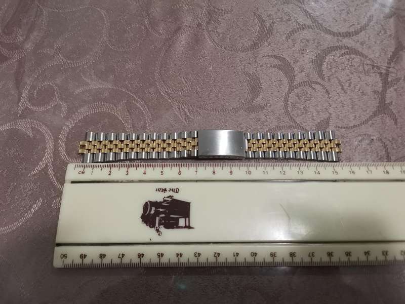 Stainless steel two tone Jubilee style watch bracelet new old stock
