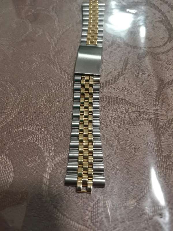 Stainless steel two tone Jubilee style watch bracelet new old stock