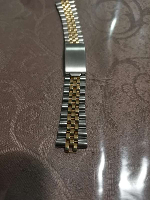 Stainless steel two tone Jubilee style watch bracelet new old stock