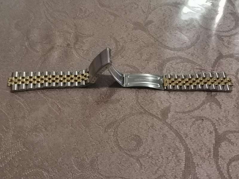 Stainless steel two tone Jubilee style watch bracelet new old stock