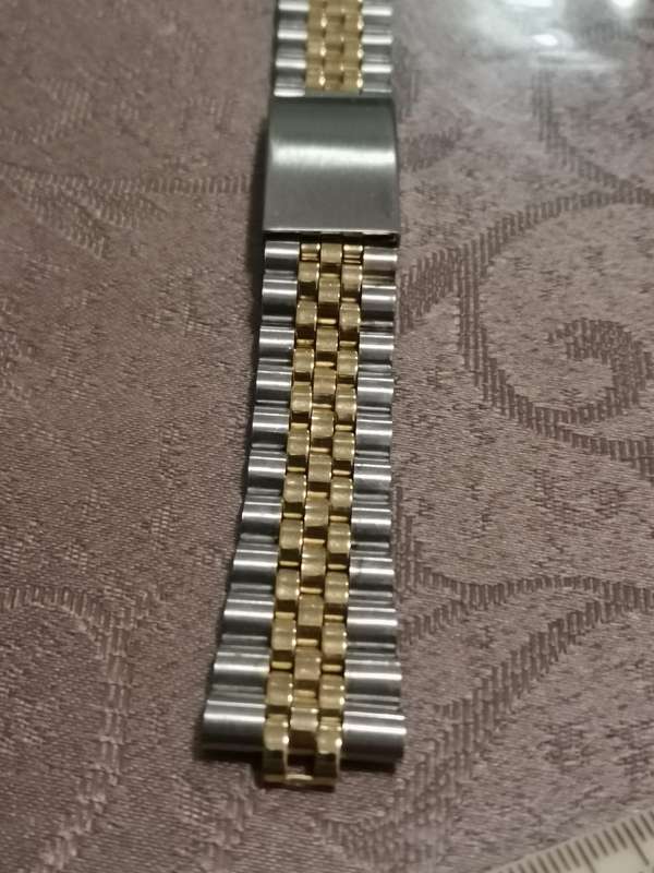 Stainless steel two tone Jubilee style watch bracelet new old stock