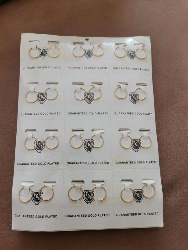 1980s FGD Gold Plated Earrings 144 Pairs