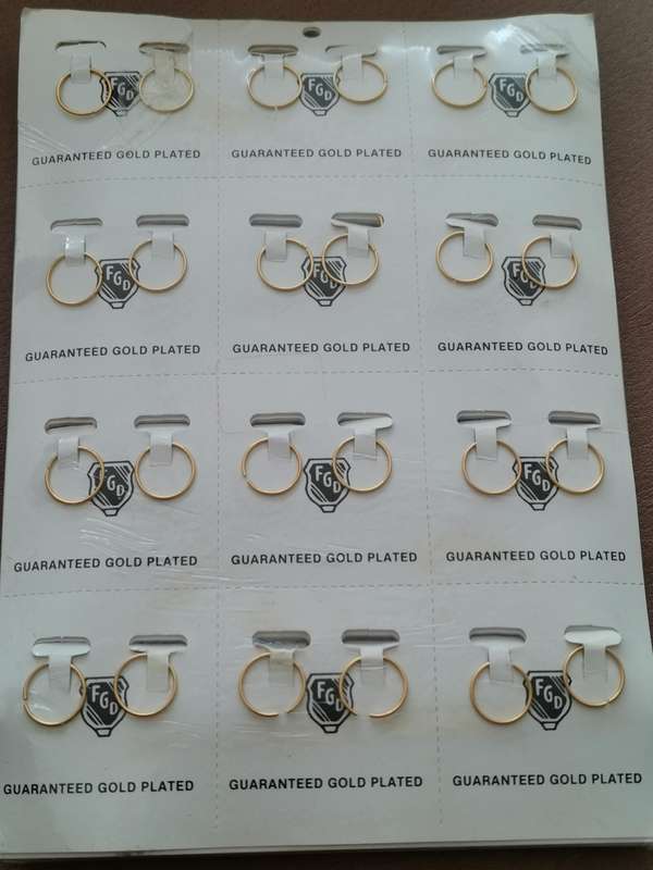 1980s FGD Gold Plated Earrings 144 Pairs