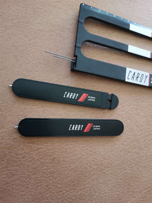 A rare pair of Cardy csb - 1000 zebra wallet pen and pencils sets
