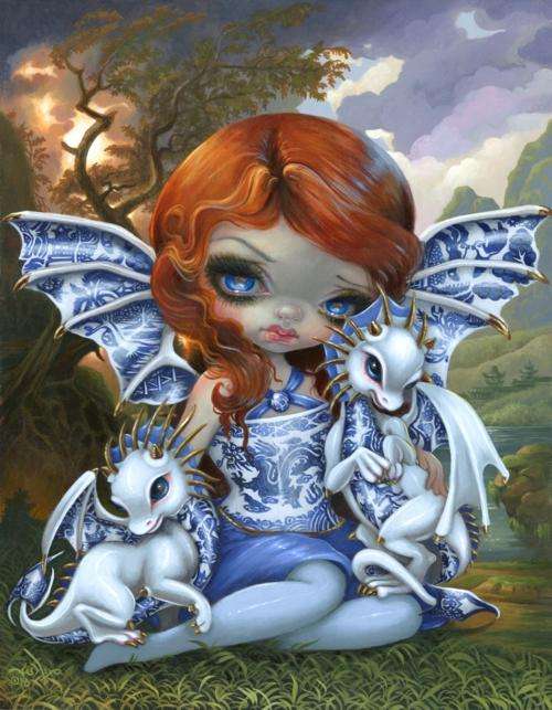 DIY Diamond Painting Kit - Blue Willow Dragonlings 40x50cm (FRD)