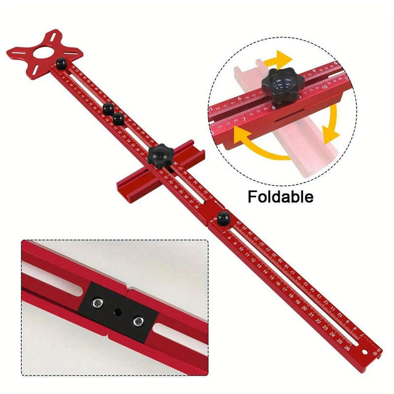 Premium Aluminum Alloy 2-In-1 Extended Trim Router Circle & Groove Milling Jig with Trimmer Base